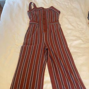 Brown striped jumpsuit